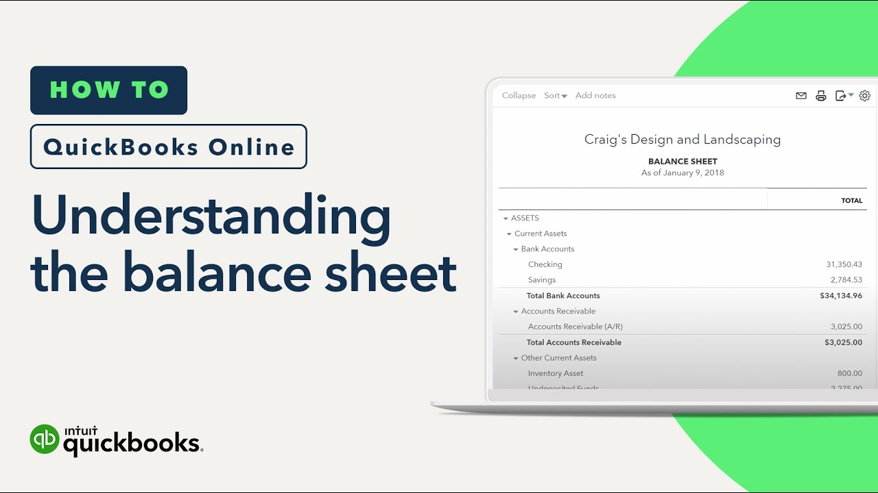 Understanding the Balance Sheet in QuickBooks Online