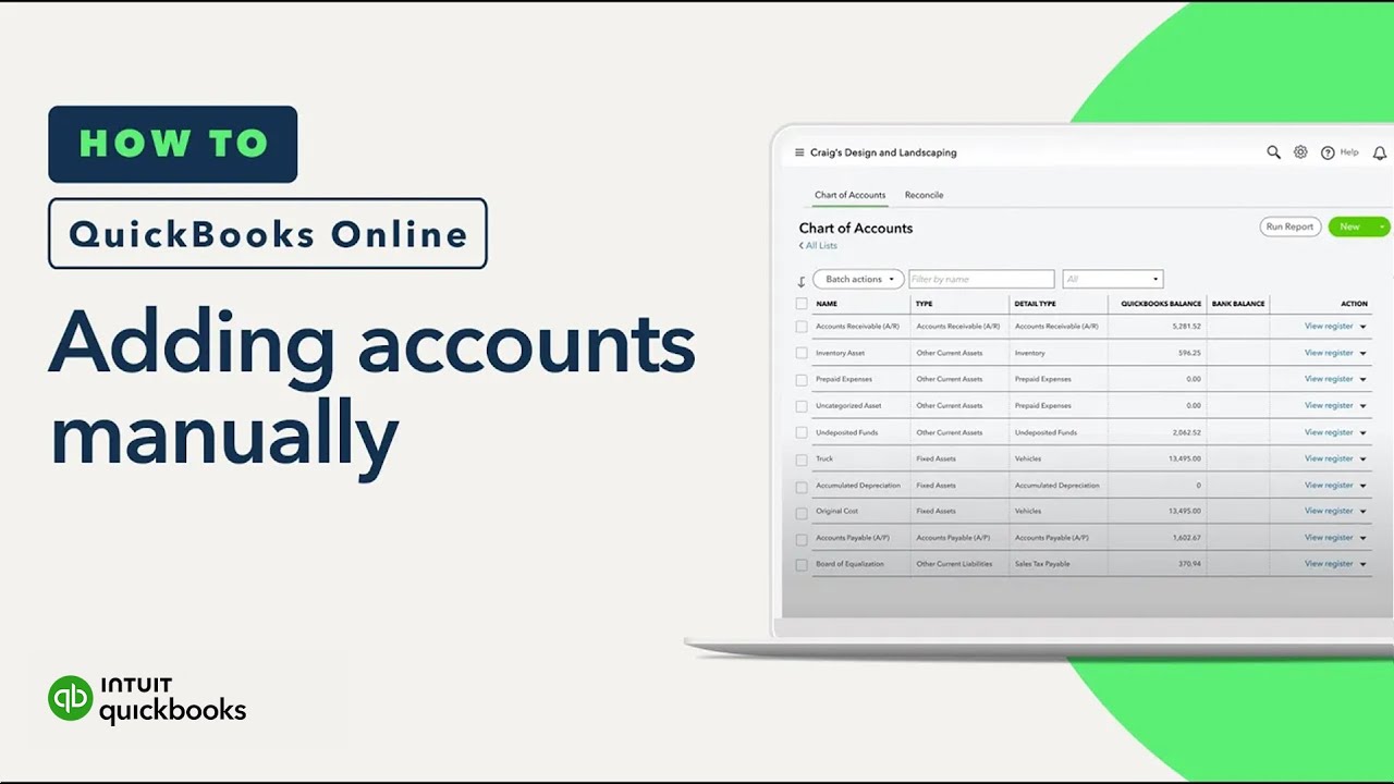 How to add accounts to your chart of accounts in QuickBooks Online