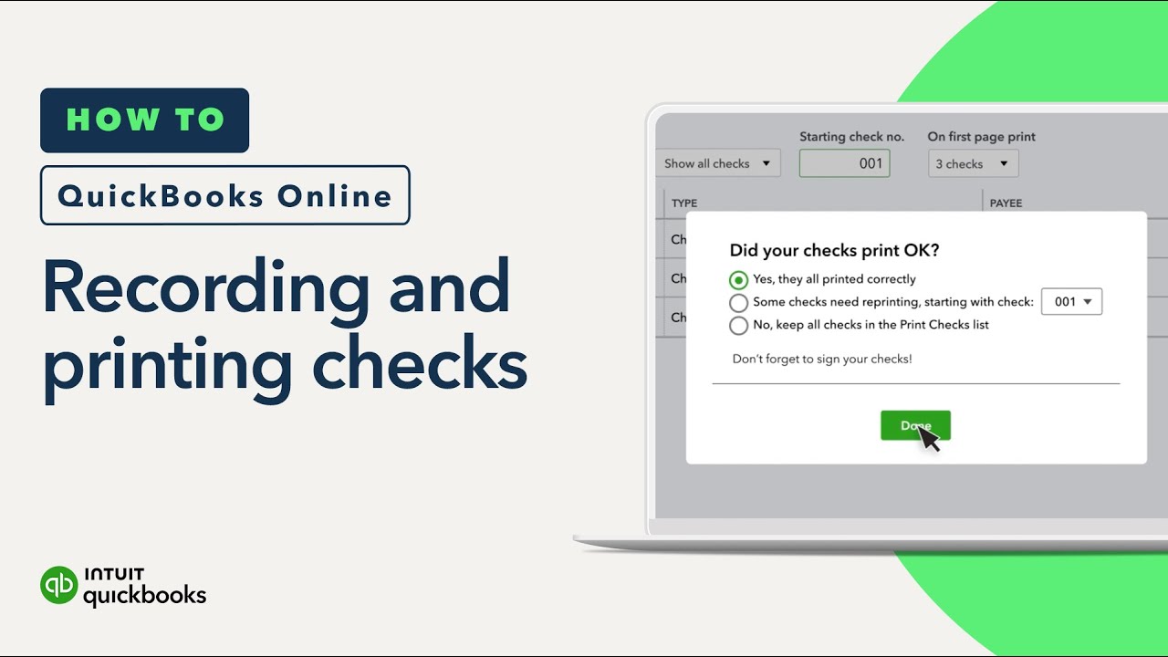 How to record and print checks in QuickBooks Online