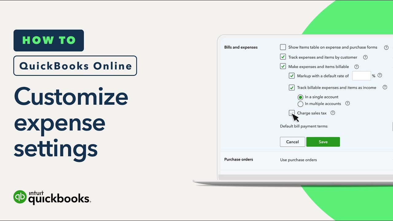 How to set up your expense settings in QuickBooks Online