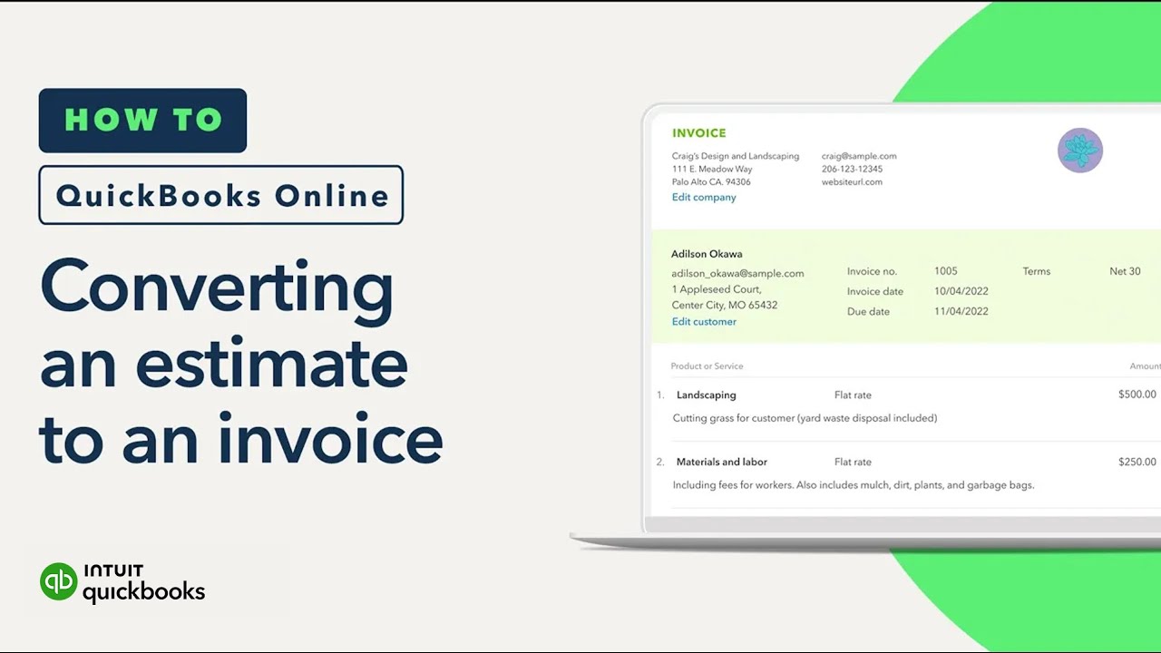 How to convert an estimate to an invoice in QuickBooks Online