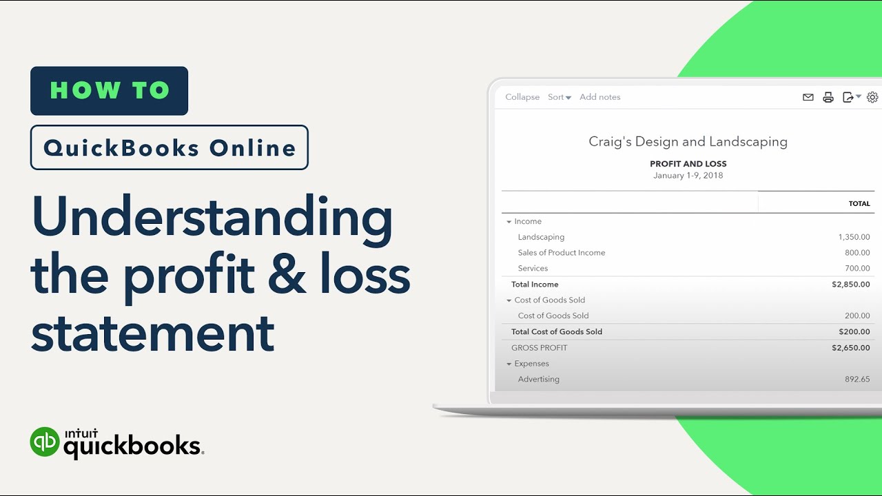 Understanding the profit & loss statement in QuickBooks Online