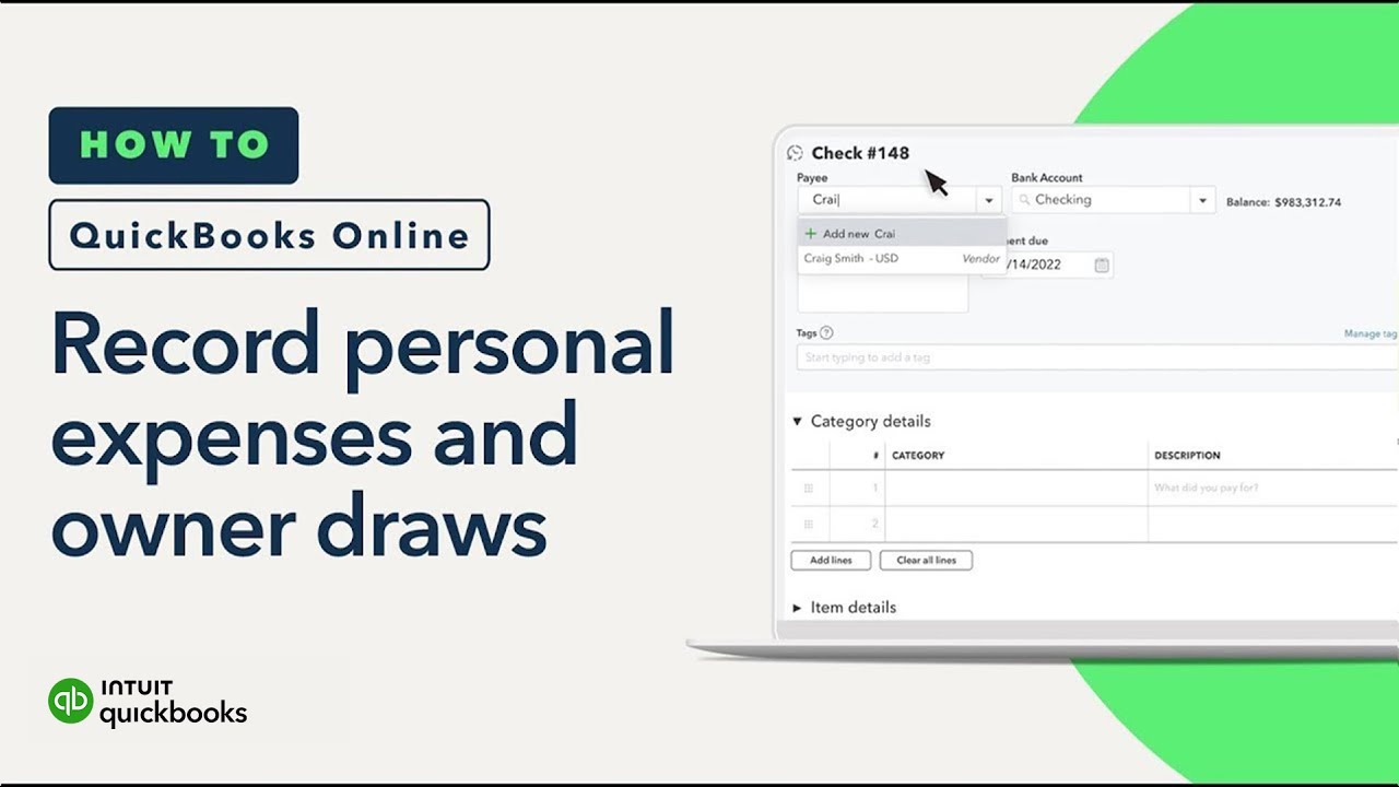 How to record personal expenses and owner draws in QuickBooks Online